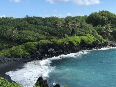 Road to Hana in Maui Black Sand Beach