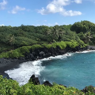 Road to Hana in Maui Black Sand Beach